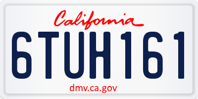CA license plate 6TUH161