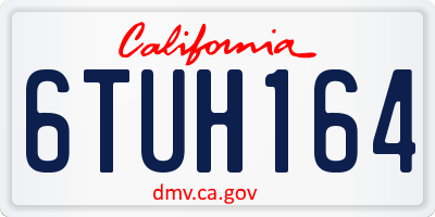CA license plate 6TUH164