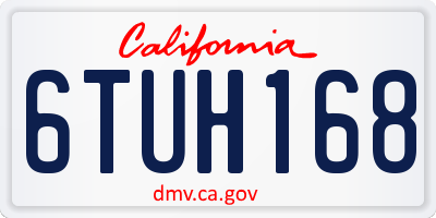 CA license plate 6TUH168