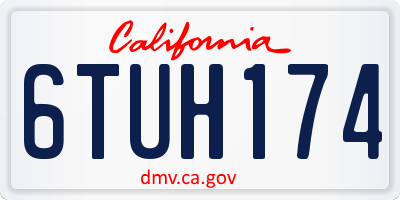 CA license plate 6TUH174