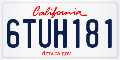 CA license plate 6TUH181