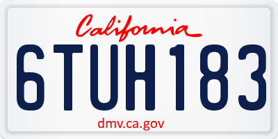 CA license plate 6TUH183