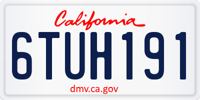 CA license plate 6TUH191