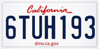 CA license plate 6TUH193