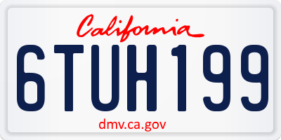 CA license plate 6TUH199