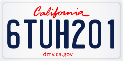 CA license plate 6TUH201