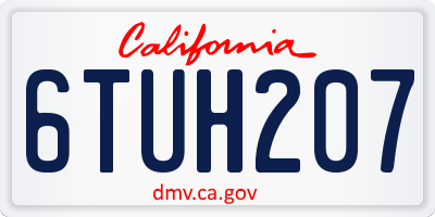 CA license plate 6TUH207