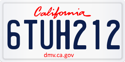CA license plate 6TUH212