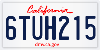 CA license plate 6TUH215