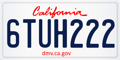 CA license plate 6TUH222