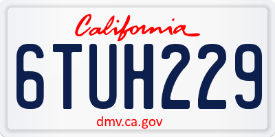 CA license plate 6TUH229