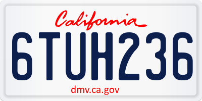 CA license plate 6TUH236
