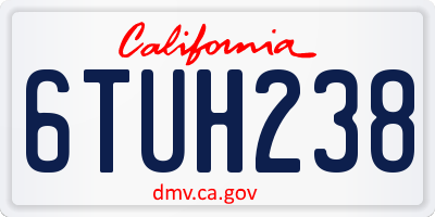 CA license plate 6TUH238