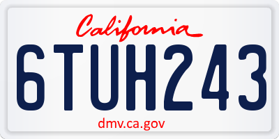 CA license plate 6TUH243