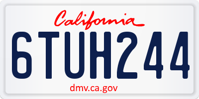 CA license plate 6TUH244