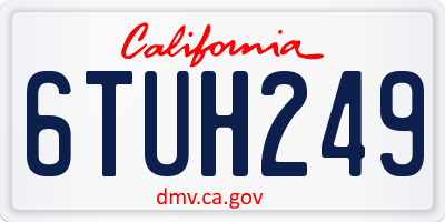 CA license plate 6TUH249