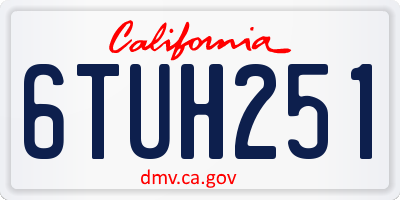 CA license plate 6TUH251