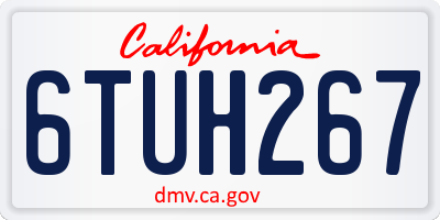 CA license plate 6TUH267
