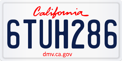 CA license plate 6TUH286