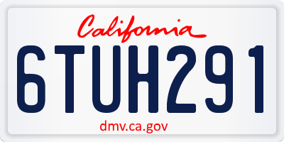 CA license plate 6TUH291