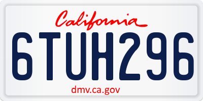 CA license plate 6TUH296