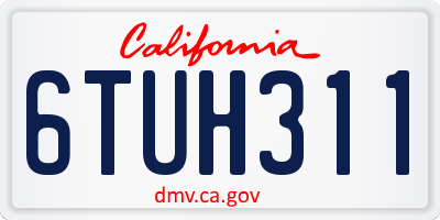 CA license plate 6TUH311
