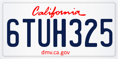 CA license plate 6TUH325