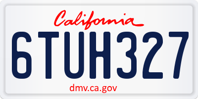 CA license plate 6TUH327