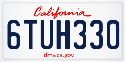 CA license plate 6TUH330
