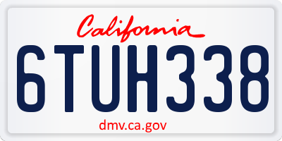 CA license plate 6TUH338