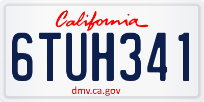 CA license plate 6TUH341