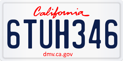 CA license plate 6TUH346