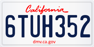 CA license plate 6TUH352