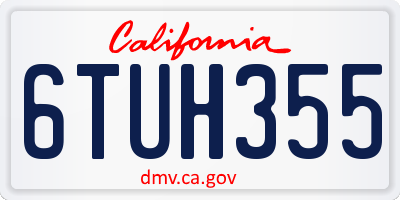 CA license plate 6TUH355