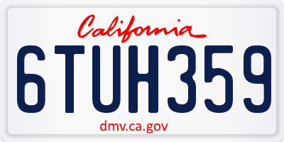 CA license plate 6TUH359