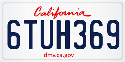 CA license plate 6TUH369