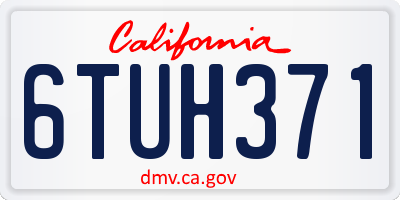 CA license plate 6TUH371