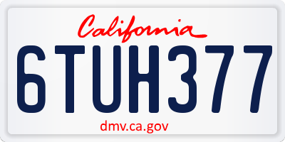 CA license plate 6TUH377
