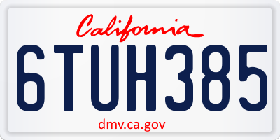 CA license plate 6TUH385