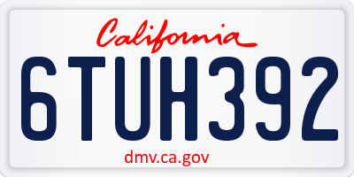 CA license plate 6TUH392