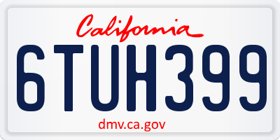 CA license plate 6TUH399
