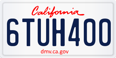 CA license plate 6TUH400