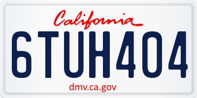 CA license plate 6TUH404