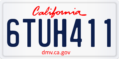 CA license plate 6TUH411