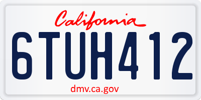 CA license plate 6TUH412