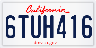 CA license plate 6TUH416