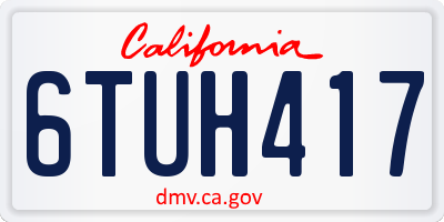 CA license plate 6TUH417