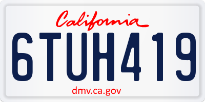 CA license plate 6TUH419
