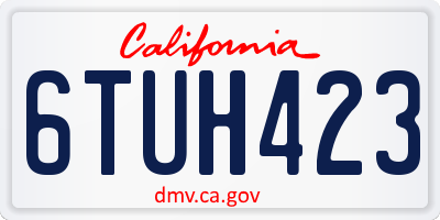 CA license plate 6TUH423