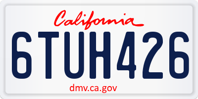 CA license plate 6TUH426